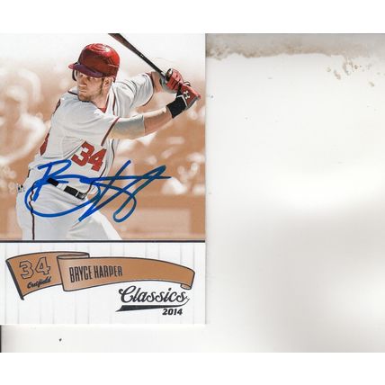 BRYCE HARPER ROOKIE 2014 AUTOGRAPHED WASHINGTON NATIONALS ALL-STAR OUTFIELDER
