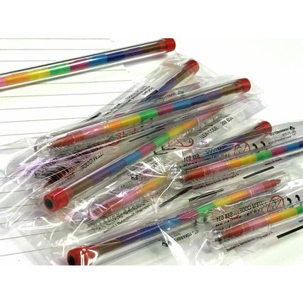 Crayon Pen Stacker Kids Swap Colour Pencil Boy Girl Prize Party Bag Filler Toys