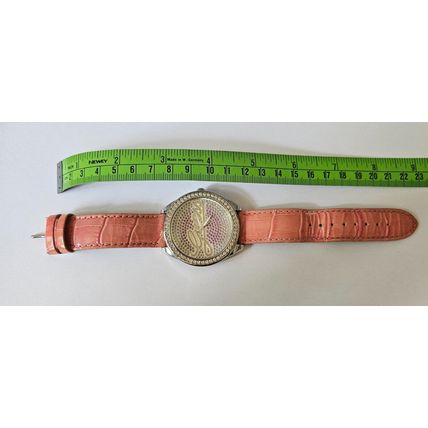 Ladies Guess Watch with Pink Leather Strap & Silver & Pink Face