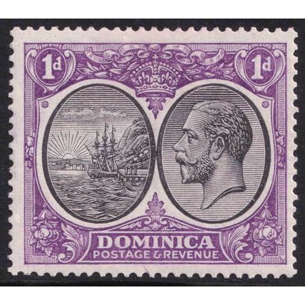 Dominica KGV 1923-33 1d Black Bright Violet SG72 Mint MH