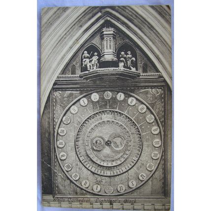 vintage postcard Wells Cathedral, Lightfoots Clock ref.1