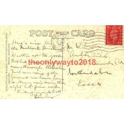 Toposcope, Malvern Hills, Worcs, Walker Series Postcard, 1938