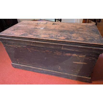 Antique 19th century WOODEN TOOL BOX craftsman Suffolk vintage furniture chest