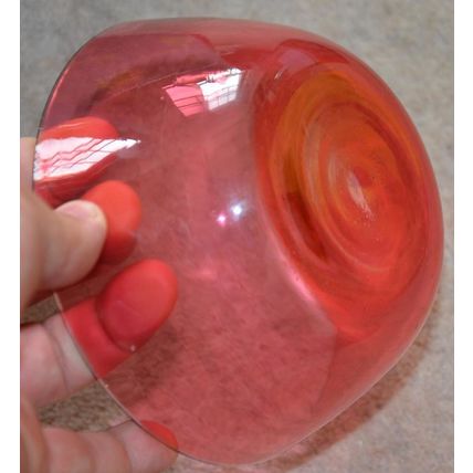Antique British glassware CRANBERRY GLASS BOWL Victorian 1800s handblown bowl