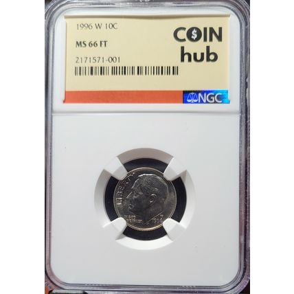 1996 W 10C Roosevelt Dime NGC MS66 FT