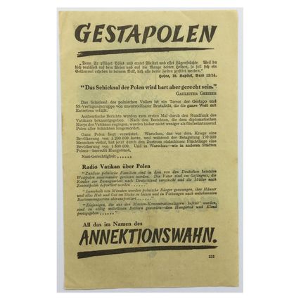 Original WW2 British Air Drop Propaganda Leaflet. - Code EH.332. - 1940.