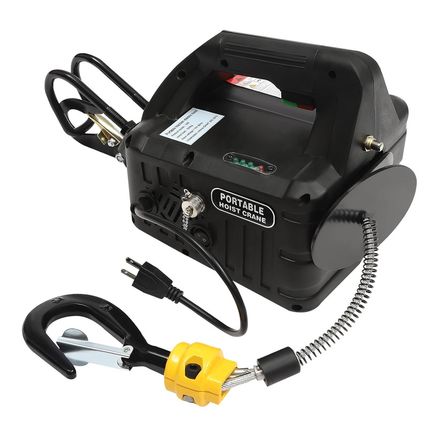 3-In-1 Electric Hoist Winch, 1100Lbs 1500W Portable Electric Hoist Crane 25Ft Li