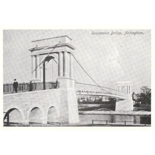 Postcard NOTTINGHAM Suspension Bridge 1912 River Trent