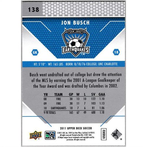 2011 Upper Deck - #138 - Jon Busch