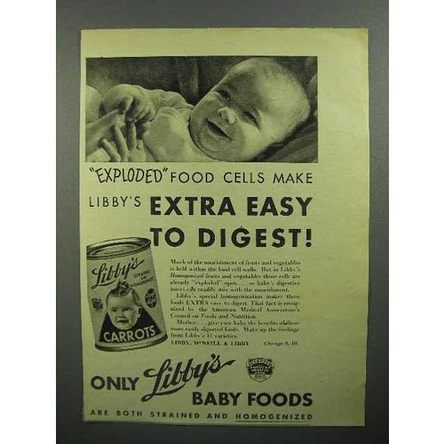 1944 Libby's Baby Food Ad - Exploded Food Cells