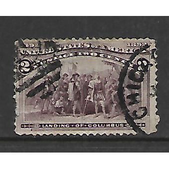 USA 1893 2c PURPLE LANDING OF COLUMBUS SG 236 USED