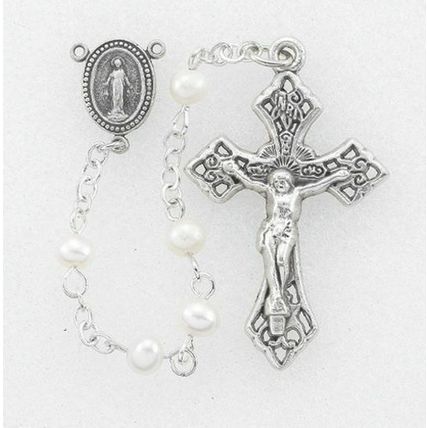 White Rosary, Fresh Water Pearl Beads, Premium Handcrafted