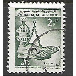 SYRIA 1966 2 1/2p GREEN ROMAN LAMP SG 909 FINE USED#