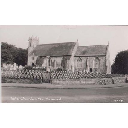 Norfolk Acle Church & War WW1 Memorial Antique Real Photo Postcard