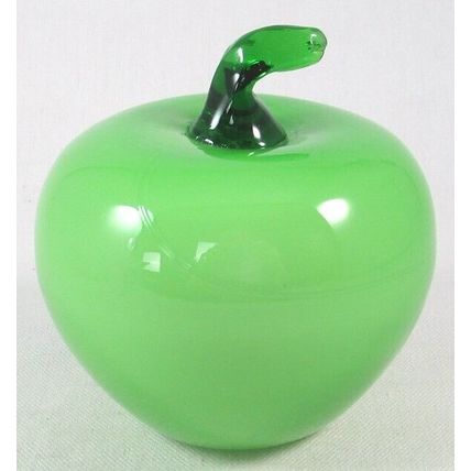 Big Green Granny Smith Glass Apple Figurine, Great Decor Item!