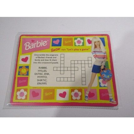 Barbie 1999 Mattel Lets Play a Game Crossword Card No5 (p1)