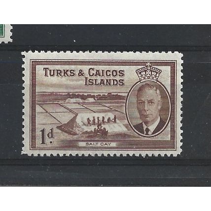Turks&Caicos.SG222 1d Salt Cay.Mounted Mint.Aug24a