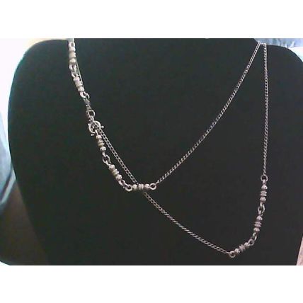 Silver Tone 55 Inch Opera Length Necklace