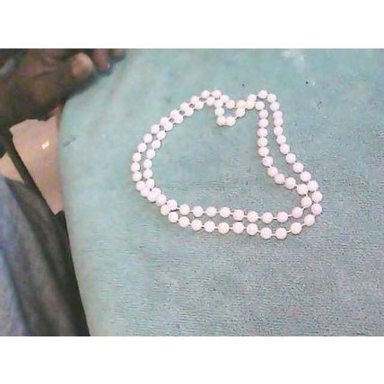 Vintage White beaded Long Necklace