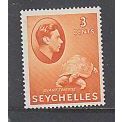 Swychelles 1952 King George VI 3c light orange