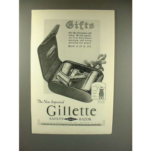 1923 Gillette Safety Razor Ad - Gifts!