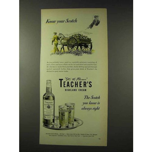 1948 Teacher's Highland Cream Scotch Ad - Know