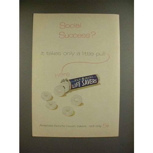 1955 Life Savers Pep-O-Mint Candy Ad - Social Success?