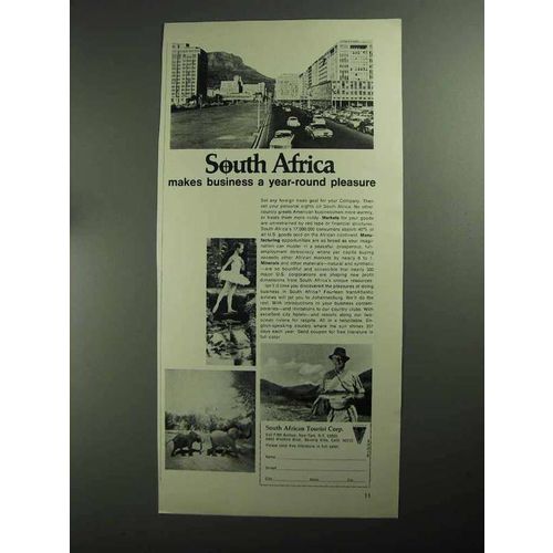 1968 South Africa Tourism Ad - Year-Round Pleasure