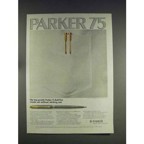 1974 Parker 75 Ball Pen Ad - Low-profile Stands Out