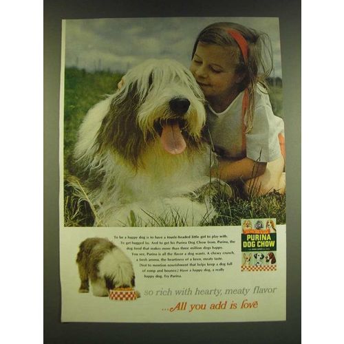 1966 Purina Dog Chow Ad - so rich with hearty, meaty flavor All you add is love