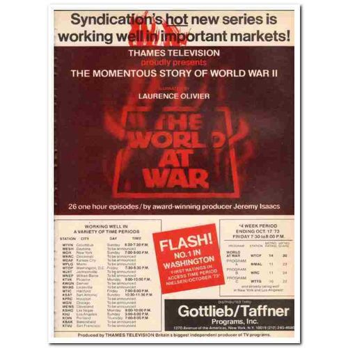 GOTTLIEB TAFFNER PROGRAMS 1973 Momentous Story WW2 TV media vintage ad