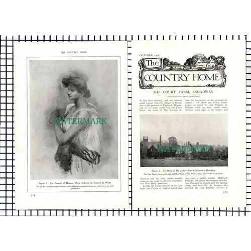 (7651) The Court Farm Broadway Antonio de Navarro - c.1911 6-Side Article