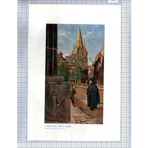 (8631) Tower Of St Mary's Oxford Fullylove - c.1900 Print