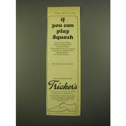 1967 Tricker's Shoes Ad - If you can play Squash