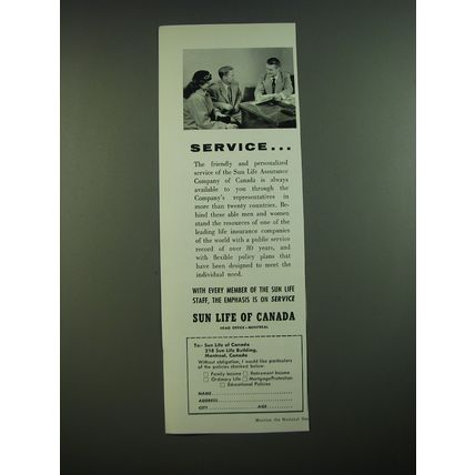 1956 Sun Life of Canada Advertisement - Service