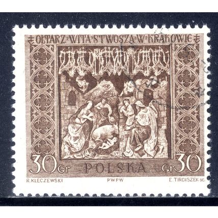 POLAND 1960, Saint Mary's Church, Kraków/Great Altar/Nativity, 30 G, CTO