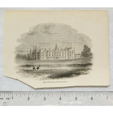 1860s engraving - North Front of Burghley House