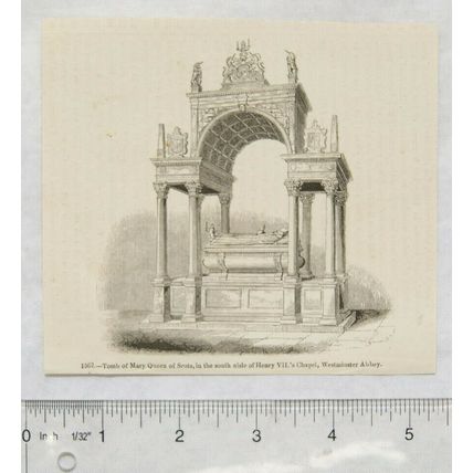 1860s engraving - Tomb of Mary Queen of Scots, Westminster Abbey