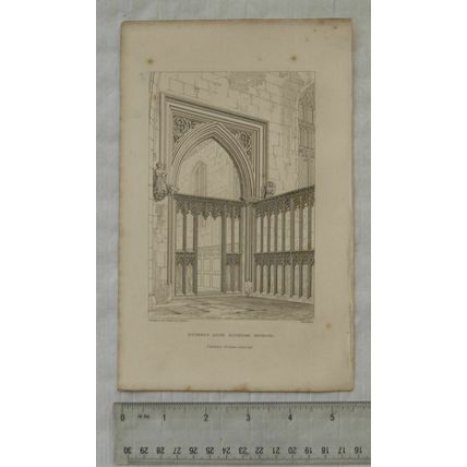 1848 engraving Bochers Arch, Rushden Church