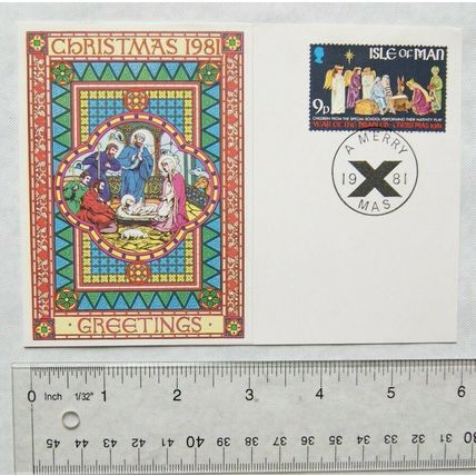 1981 Isle of Man Post Office 1st Day Christmas Card