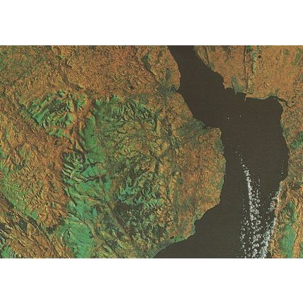 South East Welsh Wales From Outer Space Astronomy Map Postcard