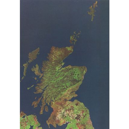 Scotland From Outer Space Scottish Astronomy Map Postcard