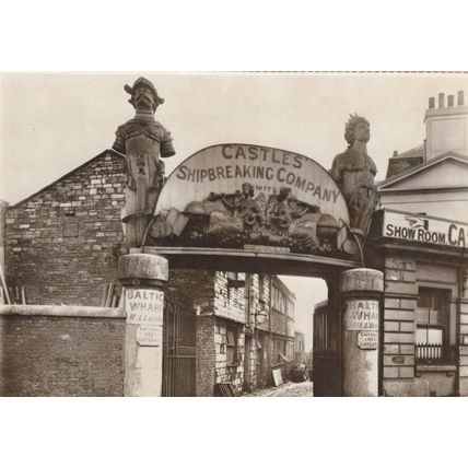 Castles Shipbreaking Ship Demolition London Company Postcard