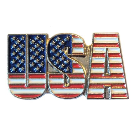 USA America Stars & Stripes Flag Red White Blue Metal Enamel Badge 25mm