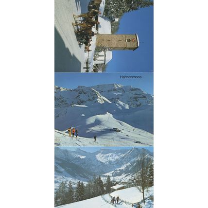 Adelboden Family Mountain Climbing 3x Switzerland Postcard s