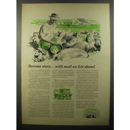 1954 Successful Farming Magazine Ad - Success story.. with mud on his shoes