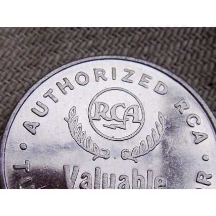 RCA Valves Tubes ‘Authorised Tube Distributor’ Valuable Token New Old Stock