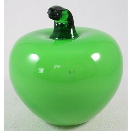 Big Green Granny Smith Glass Apple Figurine, Great Decor Item!