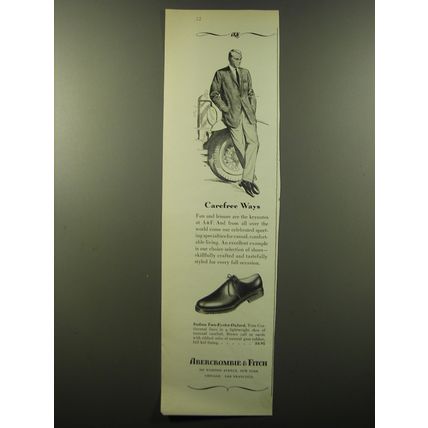 1959 Abercrombie & Fitch Oxford Shoes Advertisement - Carefree Ways