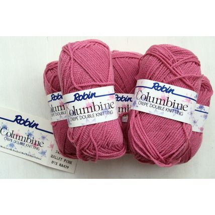 250g Robin Columbine crepe dk knitting yarn colour ballet pink